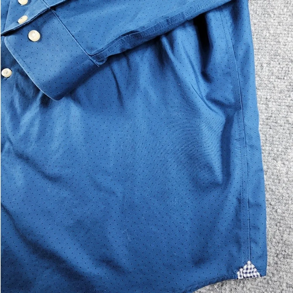 Banana Republic Camden Fit Non-Iron‎ Dress Shirt Mens XL Blue Micro Dot Cotton